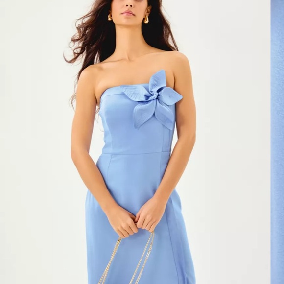 Lilly Pulitzer Dresses & Skirts - Lilly Pulitzer Blue Strapless Sheath Dress for Weddings